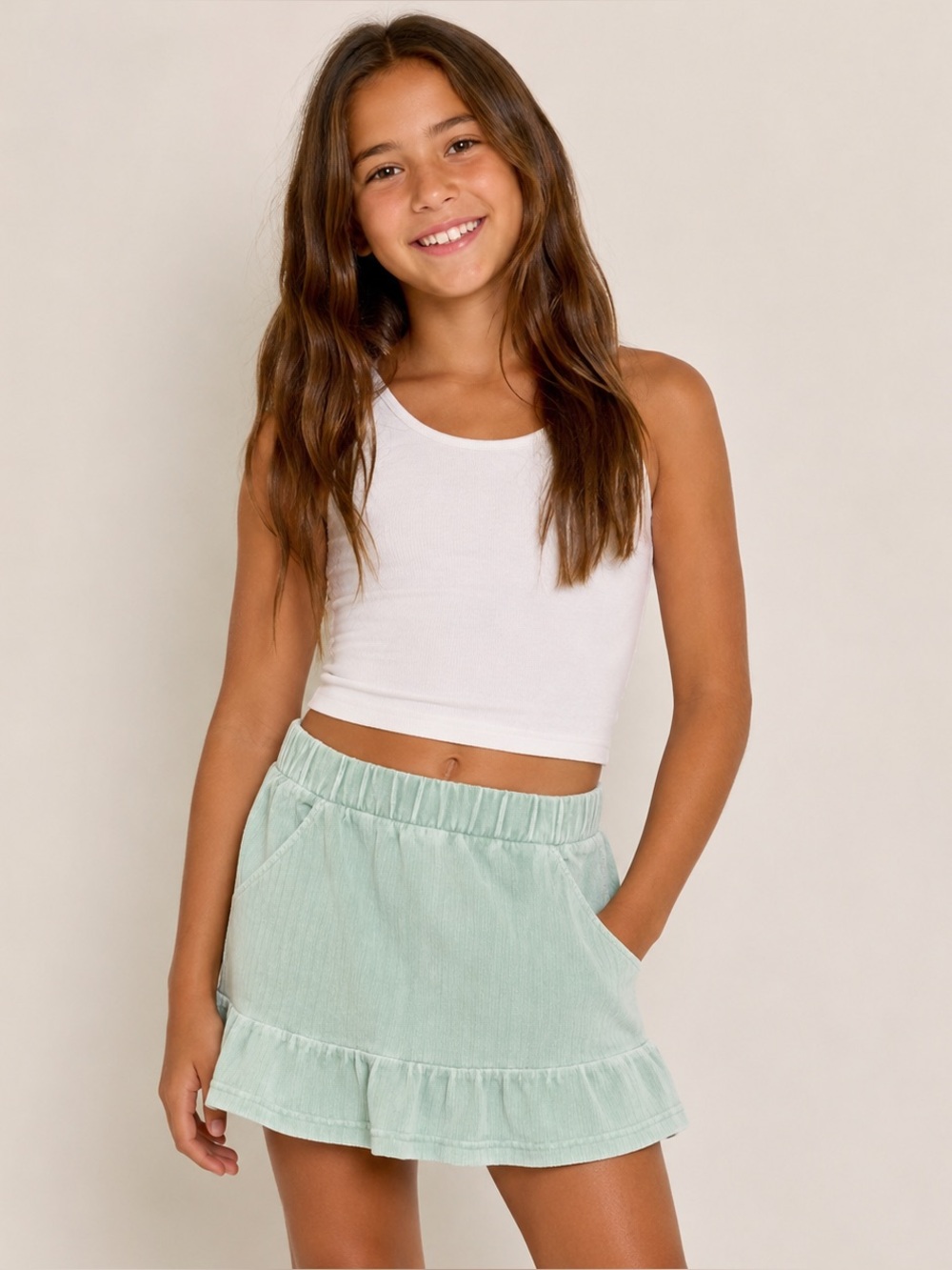 NWT The Sunday Collective Velour Sunday Skirt Green Bay